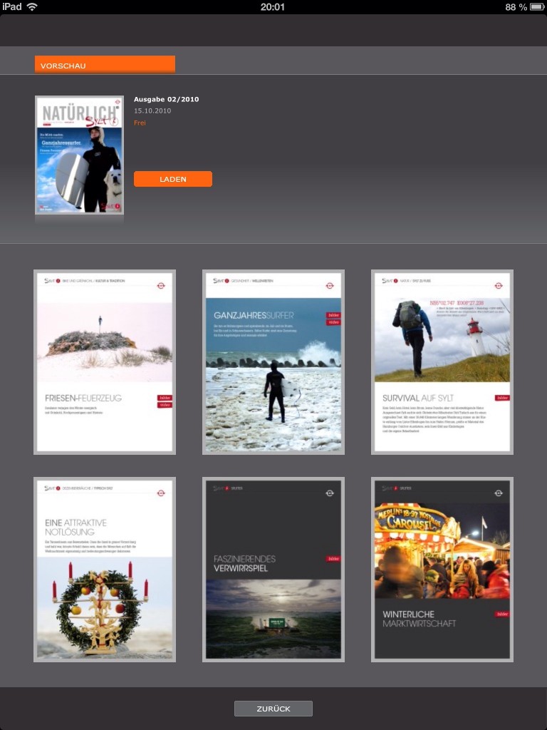 iPad App Sylt – Vorschau Broschüre