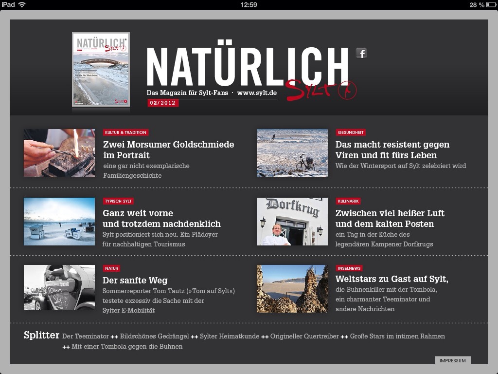 iPad App Sylt – Titelbild (querformatig)