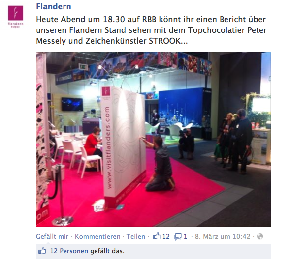 Facebook: Flandern. Stand + Chocolatier + Zeichenkünstler