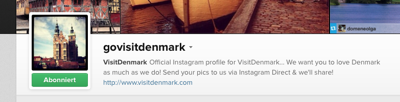 Screenshot VisitDenmark Instagram